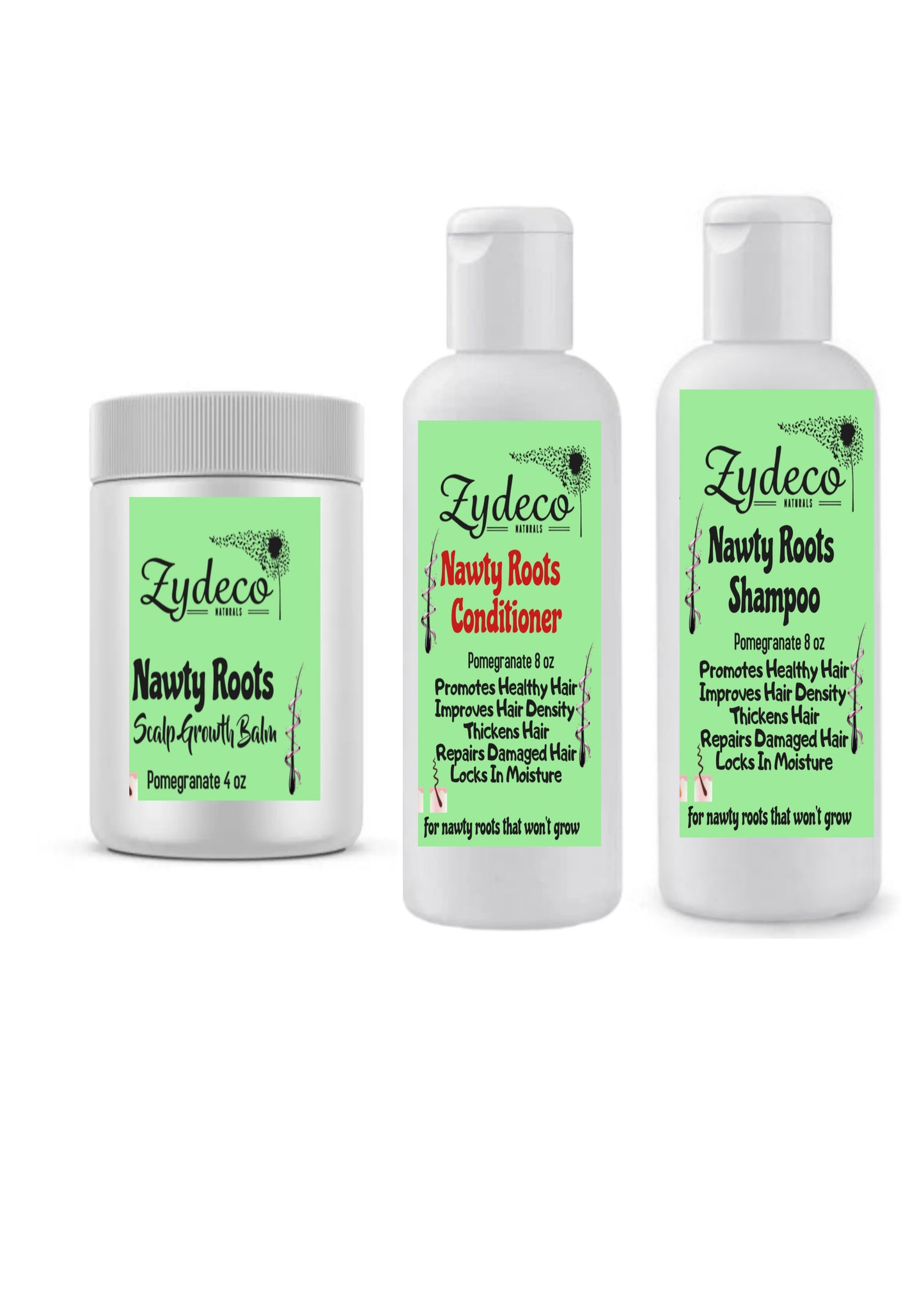 Nawty Rootz Hair Journey (shampoo 8 oz/conditioner 8 oz/hair balm 4  oz)